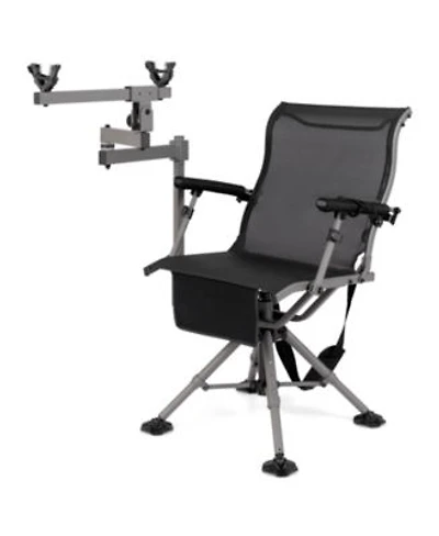 Akiudex Adjustable 360 degree Swivel Hunting Chair with Gun Holder Carry Strap