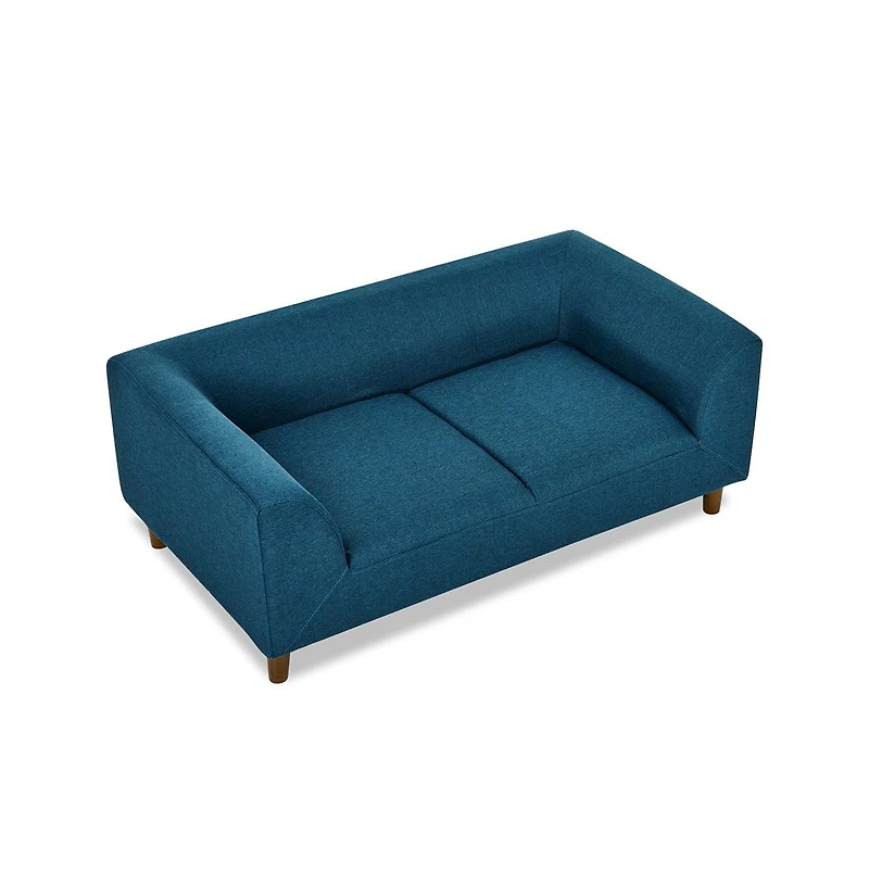 Aostirmotor Blue Pet Sofa with Backrest and Armrests Suitable for Small and Medium dogs