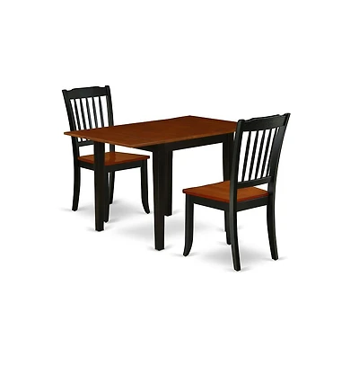 East West Furniture Dining Room Set Black & Cherry