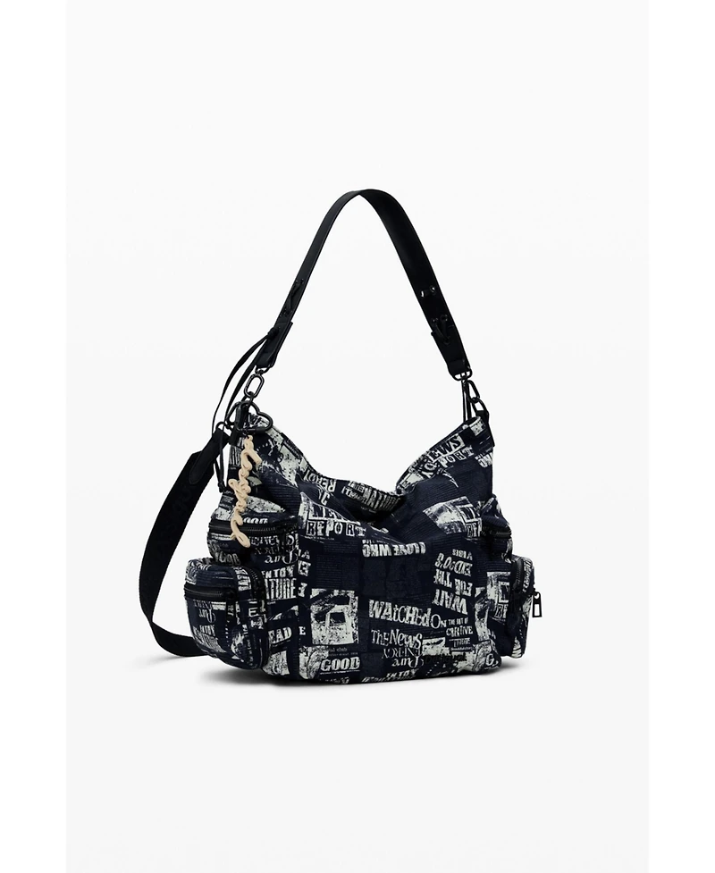 Desigual Women's Medium newspaper shoulder bag