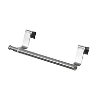 Basicwise Chrome Over the Door Extendable Towel Holder Rack for the Kitchen, Vanity, and Bathroom
