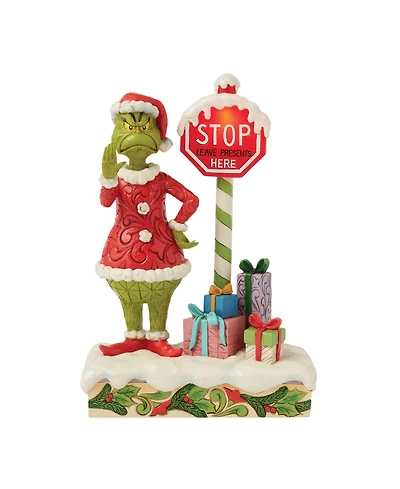 Jim Shore Grinch by Stop Sign Led Figurine