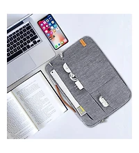 15.6 inch Laptop Sleeve Bag, Slim Lightweight Multiple Pockets Computer Cover Notebook Ultrabooks Carrying Case fit for Acer Asus Dell Lenovo Hp, Grey