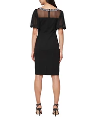 Alex Evenings Women's Short Stretch Crepe Scoop Neck Dress