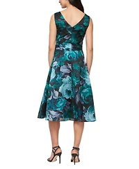 Alex Evenings Women's Printed Midi Yoryu Sleeveless Dress