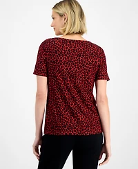 Jm Collection Women's Leopard-Print Cowl-Neck Top, Macy's Exclusive