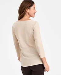 Jm Collection Women's Floral Shine Party Jacquard Top, Macy's Exclusive