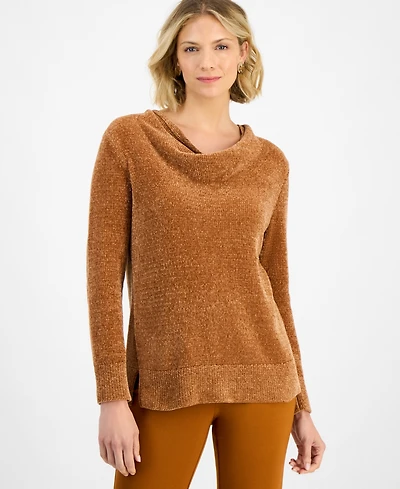 Jm Collection Women's Cowl-Neck Chenille Sweater, Macy's Exclusive