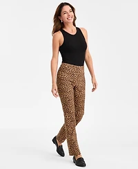 Jm Collection Women's Cheetah Tummy-Control Rivet Pants, Macy's Exclusive
