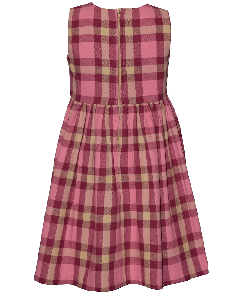 Bonnie Jean Little and Toddler Girls 2-Piece Sherpa Jacket Plaid Dress Set