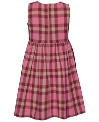 Bonnie Jean Little and Toddler Girls 2-Piece Sherpa Jacket Plaid Dress Set