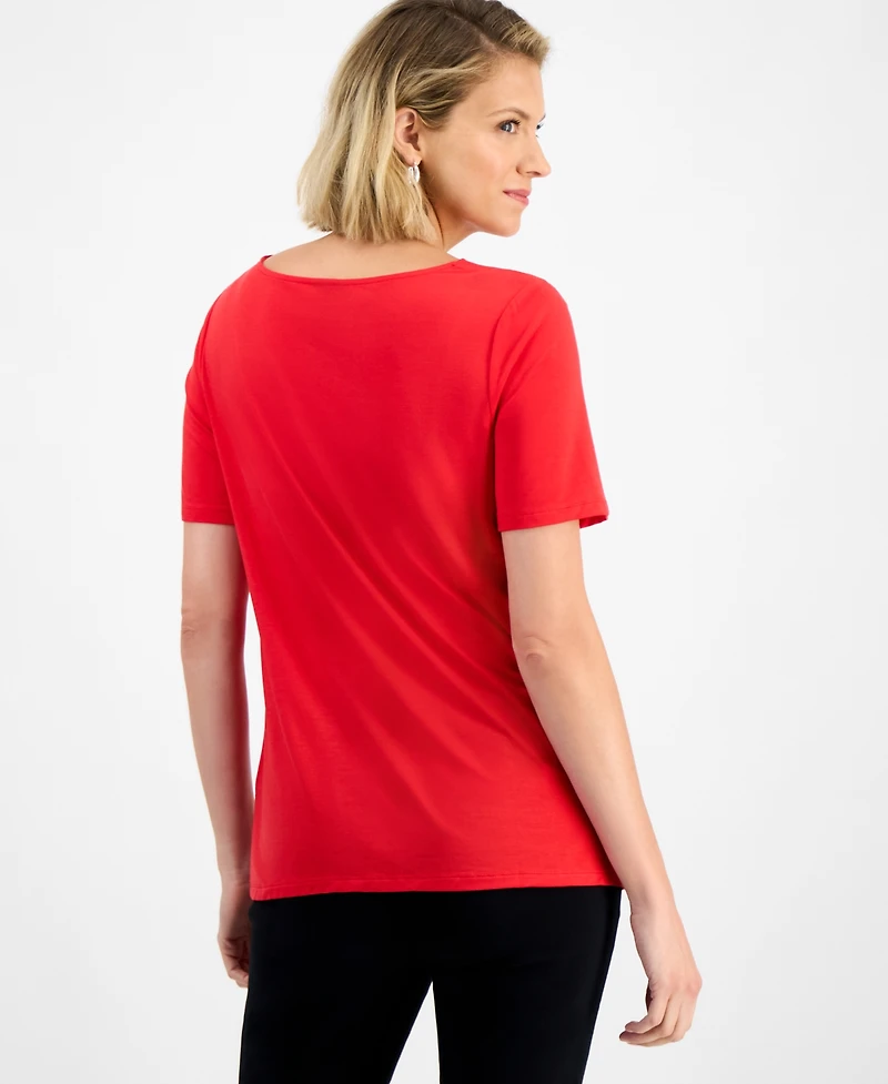 Jm Collection Women's Cowl-Neck Short-Sleeve Top, Macy's Exclusive