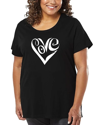 La Pop Art Plus Script Heart Word T-Shirt