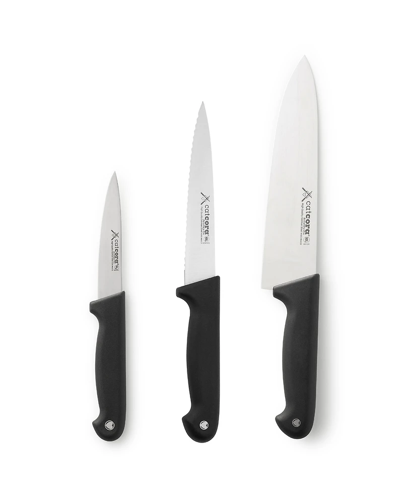 Cat Cora Cutlery-Pro 3-Piece Soft-Grip Handle Chefs Knives Set