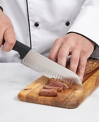 Cat Cora Cutlery-Pro 7" Soft-Grip Handle Granton Edge Santoku Knife