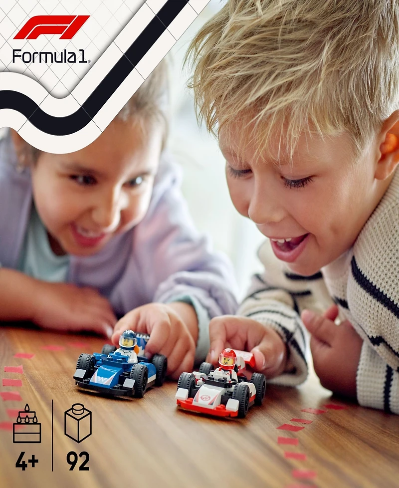 Lego City F1 Williams Racing and Haas F1 Race Cars Building Toy 60464, 92 Pieces