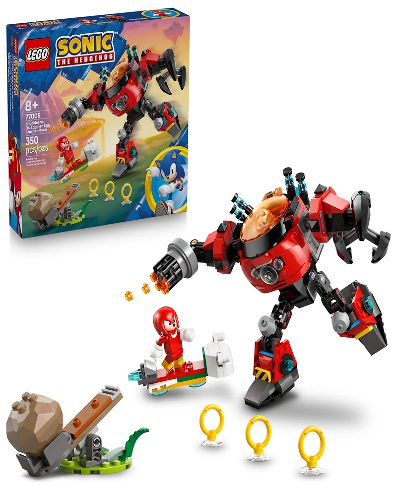 Lego Sonic the Hedgehog Knuckles vs. Dr. Eggman Egg Crusher Mech 77005, 350 Pieces