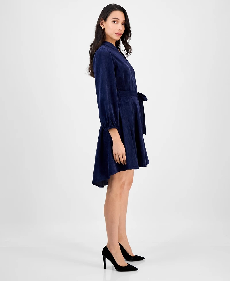Robbie Bee Petite Long-Sleeve Fit & Flare Shirtdress