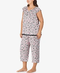 Ellen Tracy Plus Short Sleeve Cropped Pajama Set