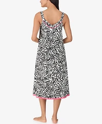 Ellen Tracy Women's V-Neck Ruffled Hem Sleeveless Midi Gown
