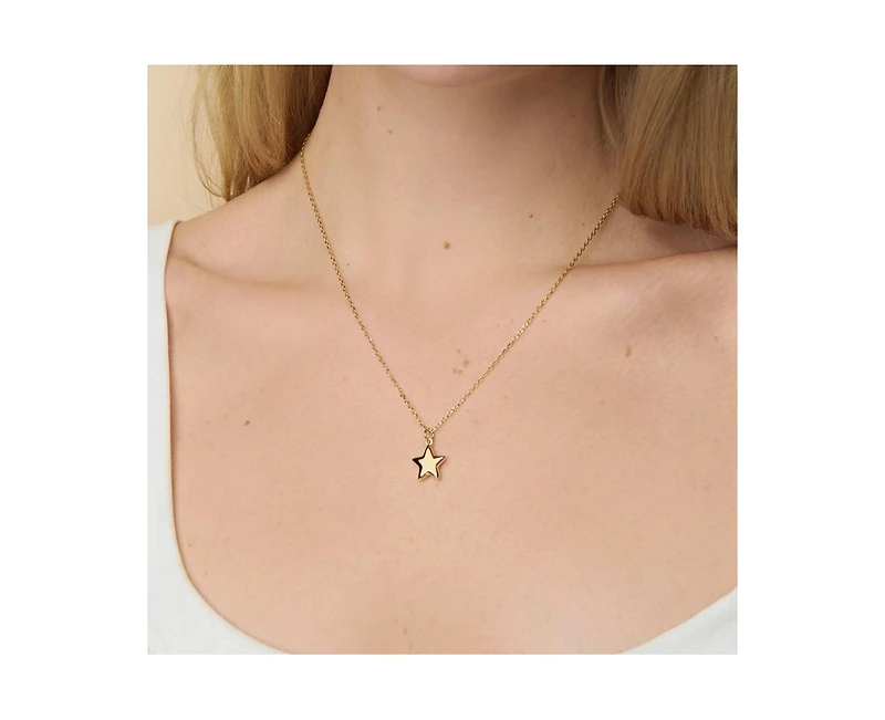 Little Sky Stone 14K Gold Plated Puffy Star Charm Necklace