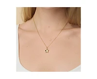 Little Sky Stone 14K Gold Plated Puffy Star Charm Necklace