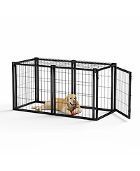 Aostirmotor 47.2 in. L x 22 in. W x 24 in. H. Dog Crate 47.2" Dog Kennel for Small Medium Dogs, Puppy Dog Playpen with Top in Black