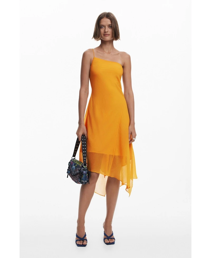 Desigual Women's Asymmetric layered midi dress