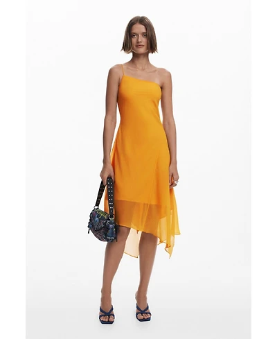 Desigual Women's Asymmetric layered midi dress
