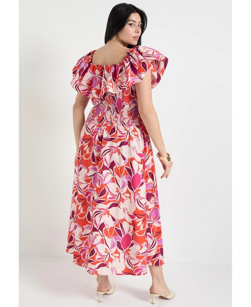 June + Vie Women's Smocked Bubble Dress