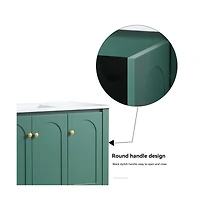 Casainc 48" Vanity Set With Ceramic Sink, 4 Soft-Close Doors & 2 Drawers, Spacious Bath Storage