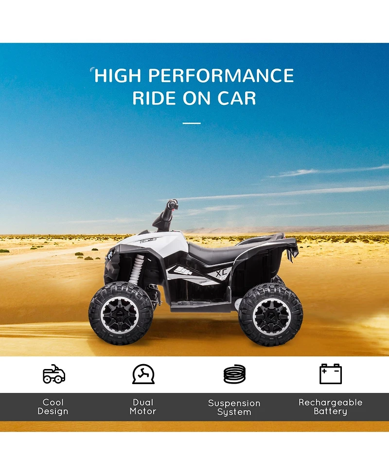 Aosom 12V Kids Atv Quad Car with Forward & Backward Function