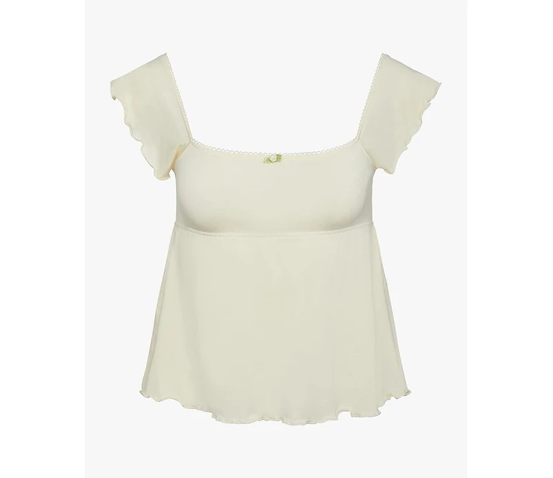WeWoreWhat Women's Square Neck Babydoll Top