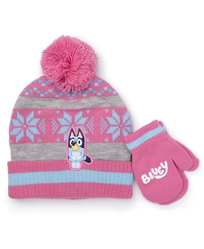 Bluey Toddler Girls 2-Piece Bluey Beanie and Mitten Set
