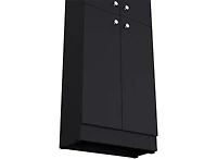 Vanirror Black Pantry Cabinet, Space-Saving Kitchen Storage with Four Doors & Adjustable Shelves, Freestanding Organizer