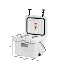 Akiudex Heavy-Duty Portable Cooler with Handle and Cup Holders