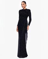 Betsy & Adam Petite Mock Neck Dress with Long Sleeves