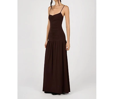 WeWoreWhat Women's Ruched Front Scoop Maxi Dress
