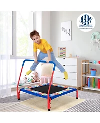 Akiudex Kids Trampoline with Safety Handle and Educational Cover for Indoor or Outdoor Use