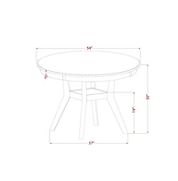 Luxe by East West Furniture 5-Pc Dining Set Of A Pedestal Kitchen Table, 4 Light Tan Fabric Kitchen Chairs