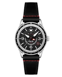 Avi-8 Men's Flyboy Black Leather Strap Watch