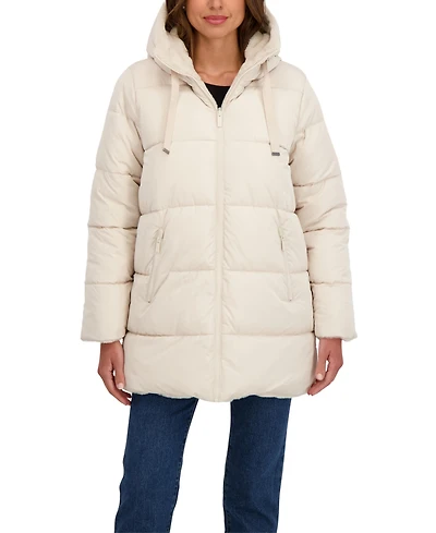 Sebby Collection Women's 3/4 Reversible Puffer Jacket