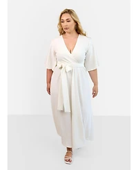 Rebdolls Plus Faux Wrap Maxi Dress