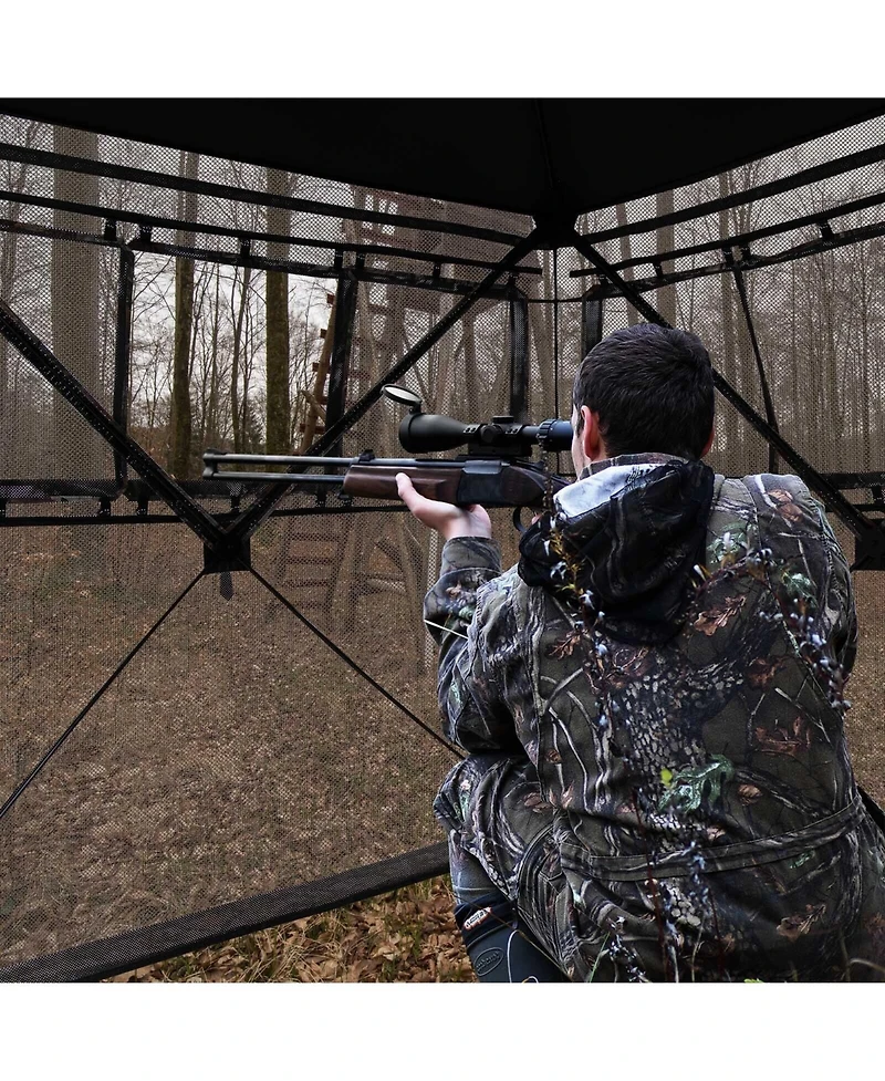 Akiudex 3-Person Pop-Up Hunting Blind with 270 degree View and Camouflage Design