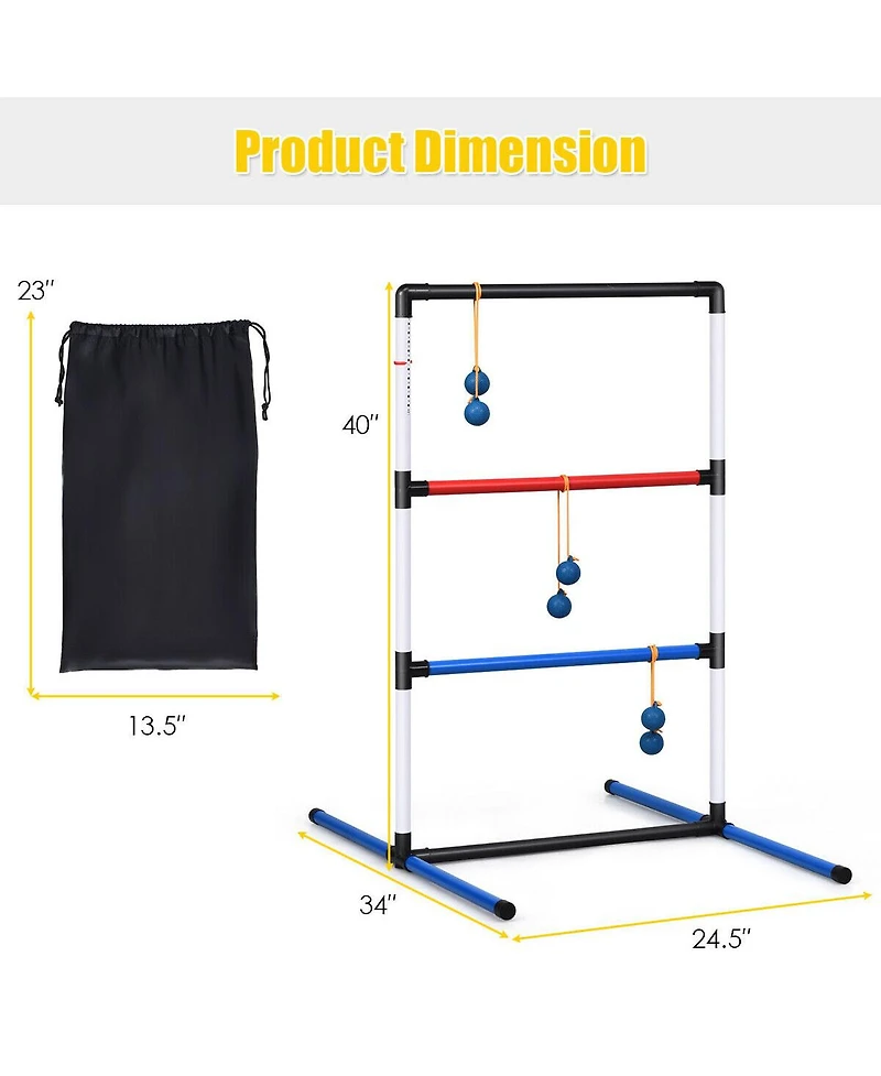 Ladder Ball Toss Game with Bolas, Score Tracker, and Carrying Bag