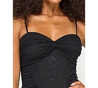 Seni & Cade Juniors' Front Twist Bandeau Bodice Gown