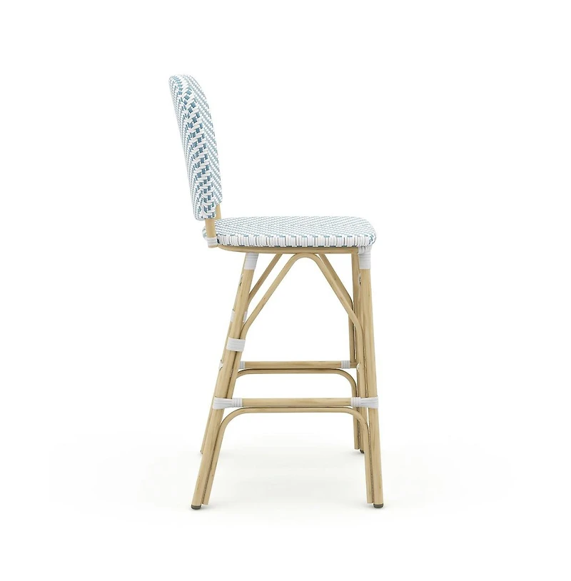 Enitial Star Adino Aluminum Woven Seat Patio Bar Chair (Set of 2