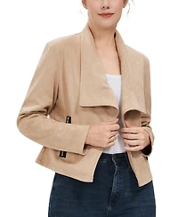 kimi + kai Women's Faux Suede Open Front Jacket