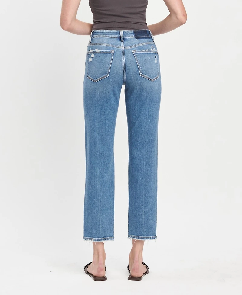 Vervet Women's High Rise Tapered Ankle Straight Jeans