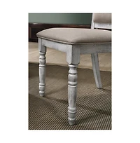 Roundhill Furniture Iris Weathered White Wood 5-Pc Dining Set